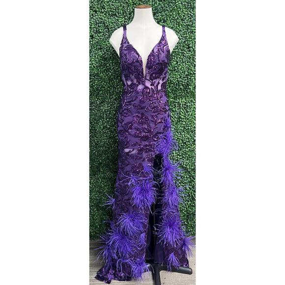NEW AMARRA sequin prom gown in purple